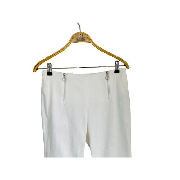 J. Mclaughlin Pants Waffled White Summer Zipped Details Casual Size 6 - Picture 3 of 11